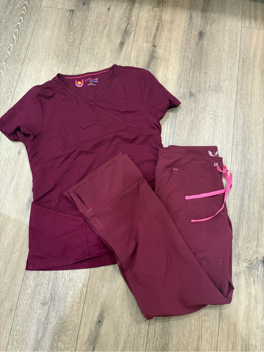 Y2K maroon scrub set